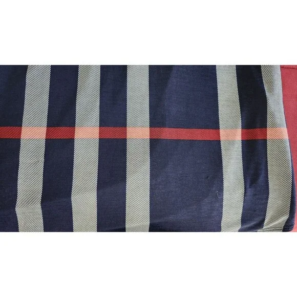 Yahata Women’s Plaid Tunic Dress Blue Red White Button Cuff V-Neck Size L - Picture 6 of 10